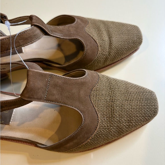 Sandra Miller Brown Raffia & Suede T-Strap Flats – Made in Brazil Size 8.5M - Picture 6 of 11